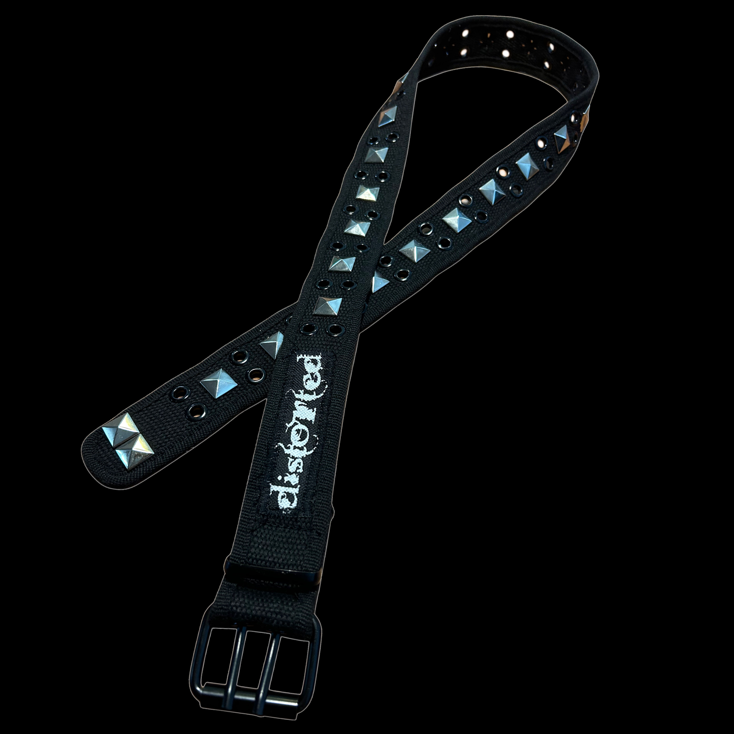 Black Studded Grommet Belt