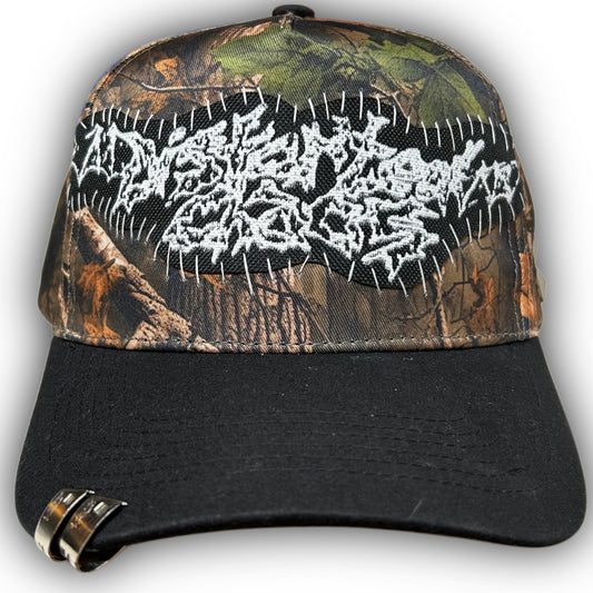 1-1 forest camo hat (black brim)