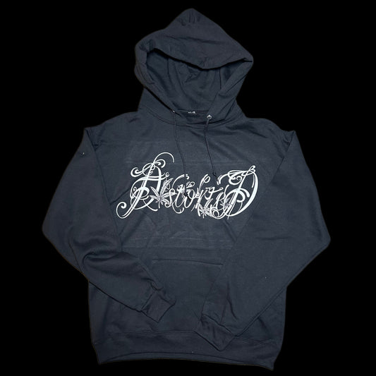 black cursive hoodie