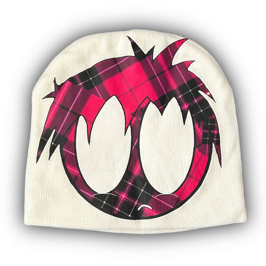 1-1 plaid face beanie