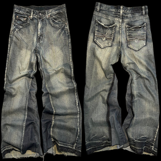 Reworked distorted denim