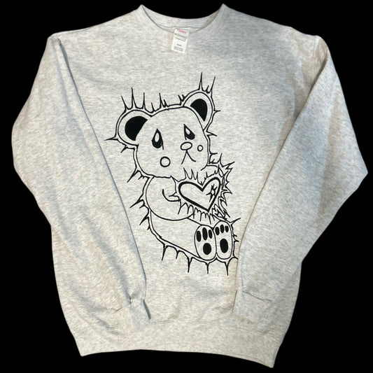 1-1 sad bear Crewnecks