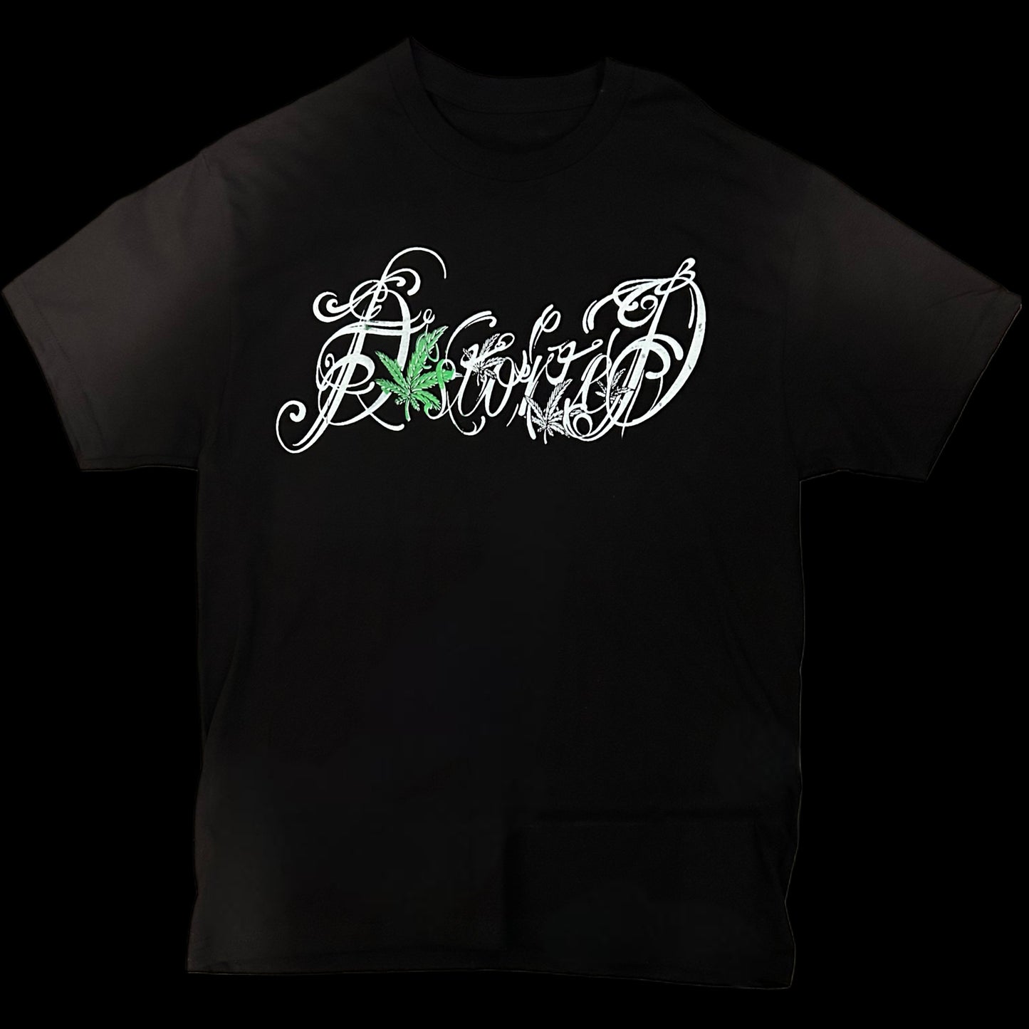 cursive weed tee