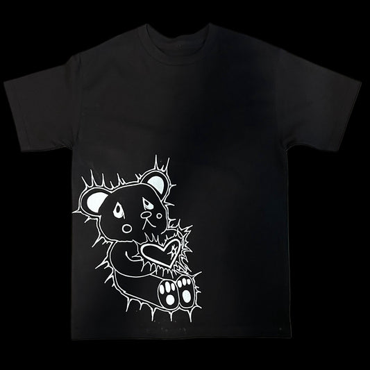 sad bear tee(side print)